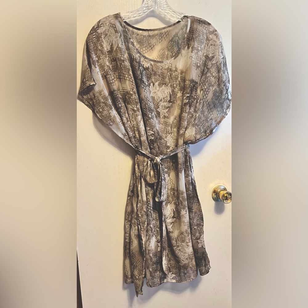 Wrangler dress with snakeskin print and floral detailing